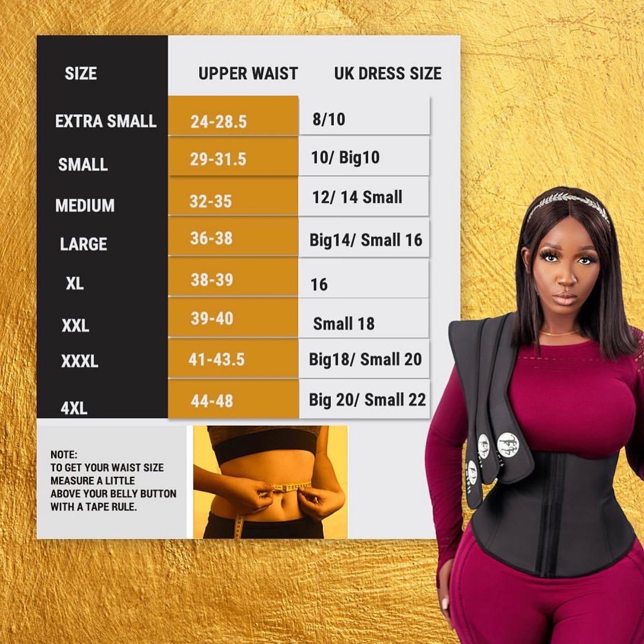 Latex Waist Shaperx Waist Trainer Size Chart Shaperx Womens Long