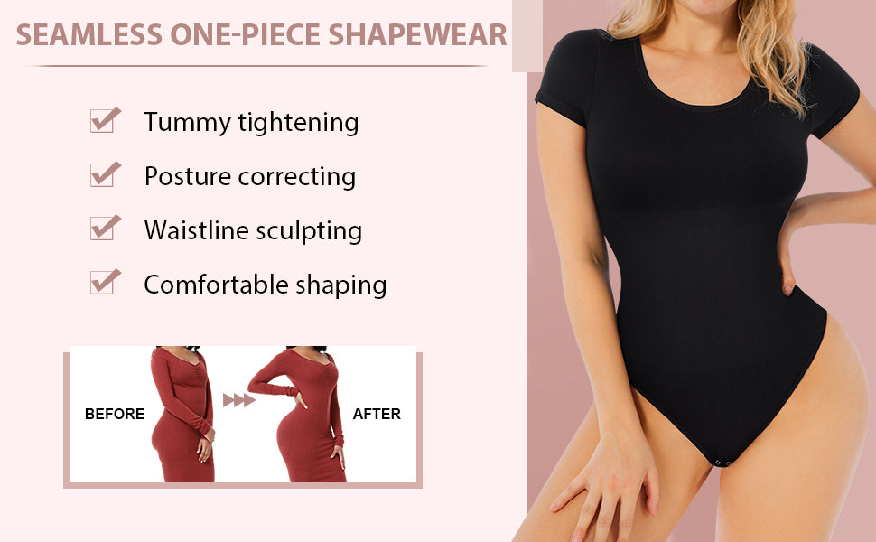 Short Sleeve Tummy Tuck Body Suit – GetFitWaist