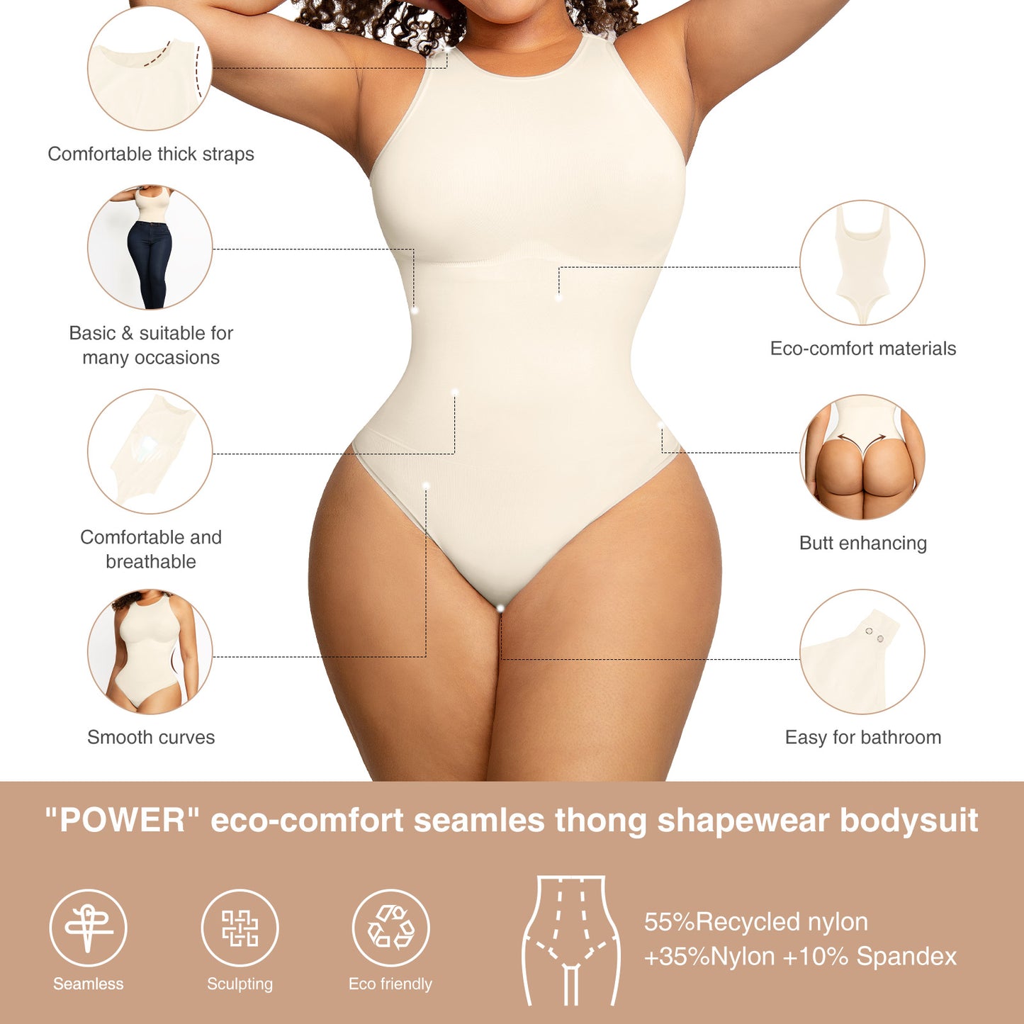 White Tummy Tuck Body Suit